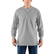 Carhartt FR FORCE Cotton Long-Sleeve Loose Fit Henley in Gray
